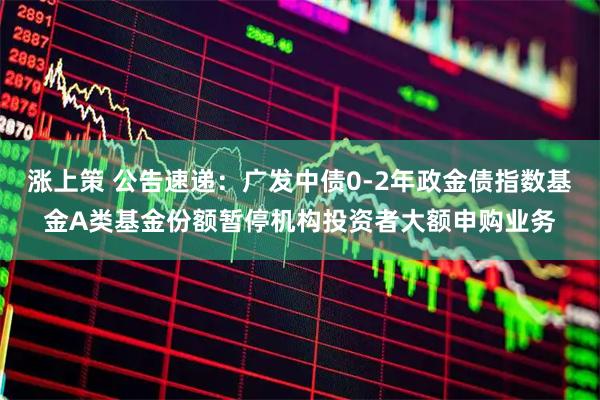 涨上策 公告速递：广发中债0-2年政金债指数基金A类基金份额暂停机构投资者大额申购业务