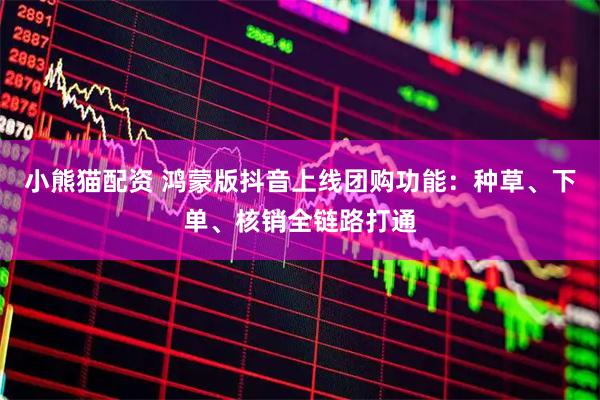 小熊猫配资 鸿蒙版抖音上线团购功能：种草、下单、核销全链路打通